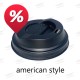 ΚΑΠΑΚΙ ΓΙΑ ΧΑΡΤΙΝΟ AMERICAN STYLE 12oz-16oz ΜΑΥΡΟ 100τμχ