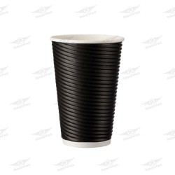 ΠΟΤΗΡΙ 12oz RIPPLE ΜΑΥΡΟ 25τμχ