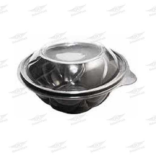 ΣΚΕΥΟΣ PET ΣΑΛΑΤΑΣ ΣΤΡΟΓΓΥΛΟ ΜΑΥΡΟ 750cc + ΚΑΠΑΚΙ 50τμχ