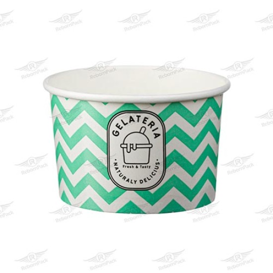 ΜΠΩΛ ΠΑΓΩΤΟΥ ZIG ZAG ΧΑΡΤΙΝΟ 8oz 236ml 50τμχ