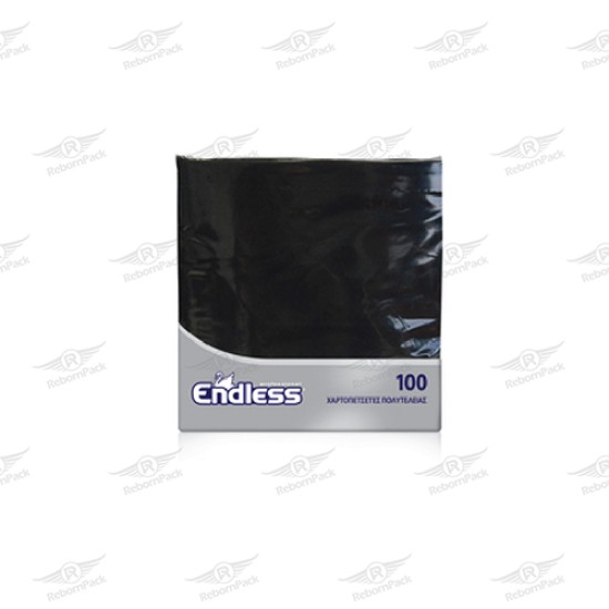 ΧΑΡΤΟΠΕΤΣΕΤΑ ΠΟΛΥΤΕΛΕΙΑΣ ENDLESS ΜΑΥΡΗ 2Φ 38x38cm 100τμχ
